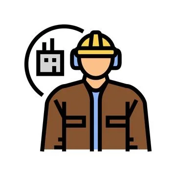 Manufacturing engineer technology color icon vector illustration Stockillustratie