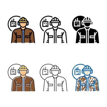 Manufacturing engineer technology forms color icon vector Stockillustratie