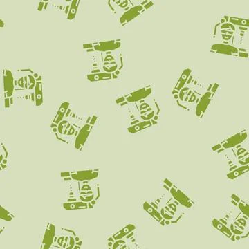 Manufacturing engineer technology glyph vector seamless pattern Illustrazione stock