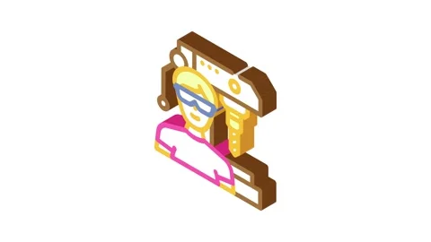 Manufacturing engineer technology isometric icon animation Stock Footage 327294178