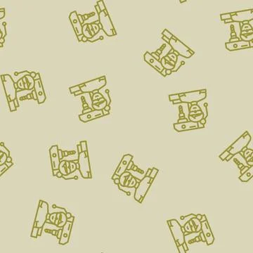Manufacturing engineer technology line vector seamless pattern Stock Illustration