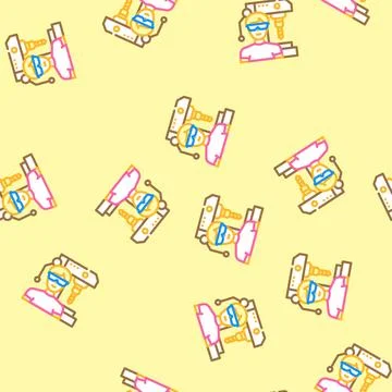 Manufacturing engineer technology vector seamless pattern Illustrazione stock