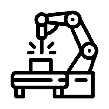 Manufacturing engineering machine icon vector outline illustration Stock Illustration