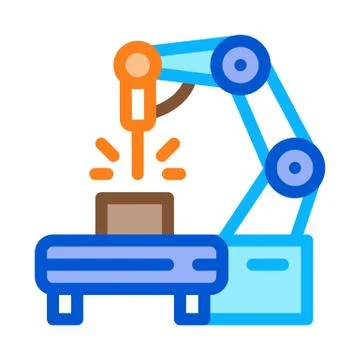 Manufacturing engineering machine icon vector outline illustration Stock Illustration