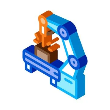 Manufacturing engineering machine isometric icon vector illustration Stock Illustration