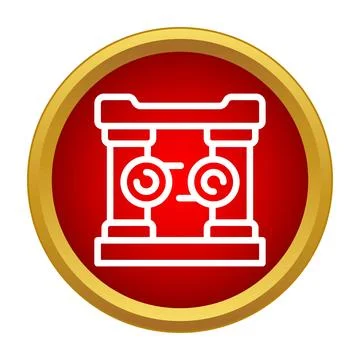 Manufacturing equipment roll machine processing metal icon Stock Illustration