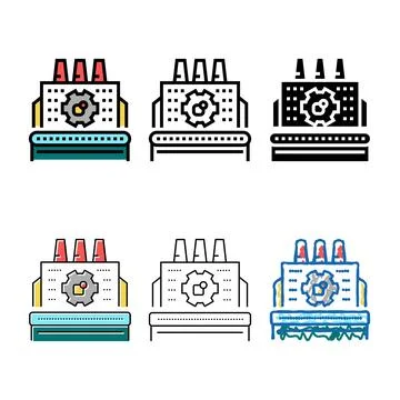 Manufacturing erp processing color icon minimal vector Illustrazione stock