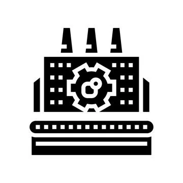 Manufacturing erp processing glyph icon vector illustration 스톡 일러스트