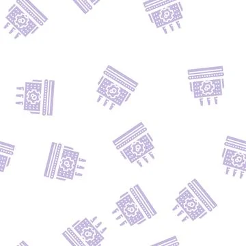 Manufacturing erp processing glyph seamless pattern Stock Illustration