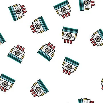 Manufacturing erp processing vector seamless pattern 스톡 일러스트