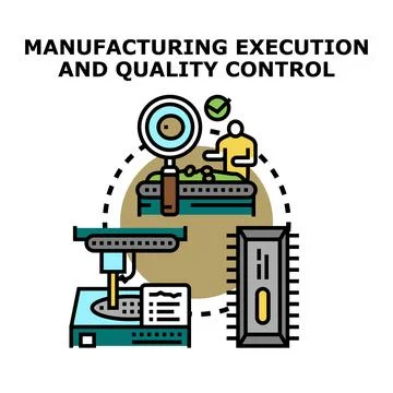 Manufacturing execution quality control process automation technology 스톡 일러스트