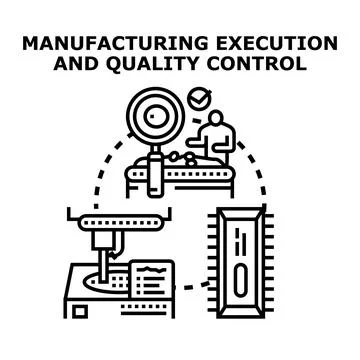 Manufacturing execution quality control process automation technology Stock Illustration