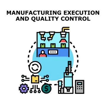 Manufacturing execution system and quality control process Illustrazione stock