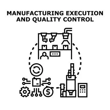 Manufacturing execution system and quality control process Stock Illustration
