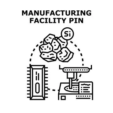 Manufacturing facility concept illustrating semiconductor production process Ilustración de archivo