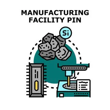 Manufacturing facility concept illustrating semiconductor production process Stock Illustration