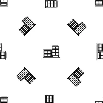 Manufacturing factory building pattern seamless black Stock Illustration