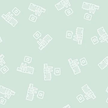 Manufacturing factory line seamless pattern イラスト素材