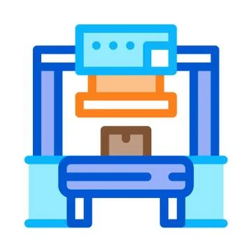 Manufacturing factory tool icon vector outline illustration Stock Illustration