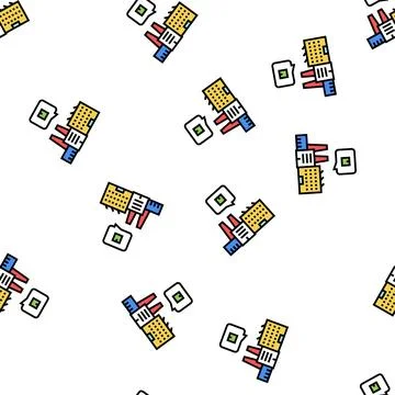 Manufacturing factory vector seamless pattern 库存插图