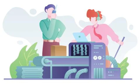 Manufacturing Flat Design Stockillustratie
