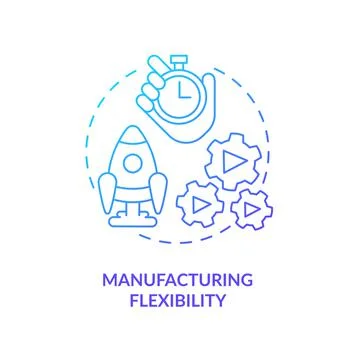 Manufacturing flexibility blue gradient icon Stock Illustration