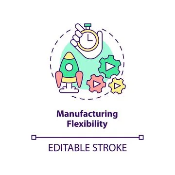 Manufacturing flexibility concept icon Stock Illustration