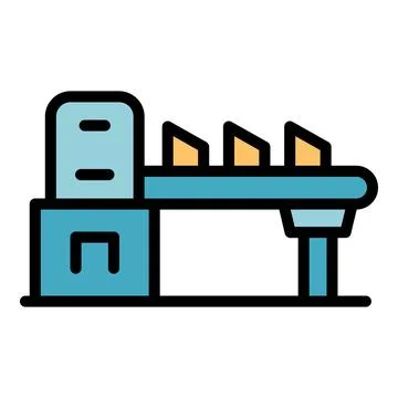 Manufacturing flow icon vector flat Stock Illustration