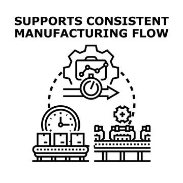 Manufacturing flow supporting business process optimization concept イラスト素材