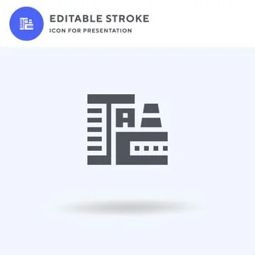 Manufacturing icon vector, filled flat sign, solid pictogram isolated on whit Stock Illustration
