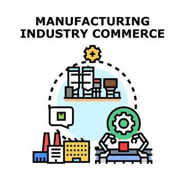 Manufacturing industry commerce concept with automation process Illustrazione stock