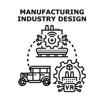 Manufacturing industry design concept vector illustration Stock Illustration