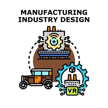 Manufacturing industry design concept vector illustration Ilustração Stock