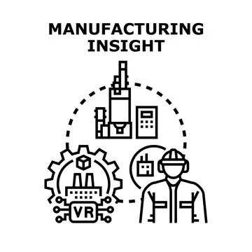 Manufacturing insight developing industry automation concept Stock Illustration