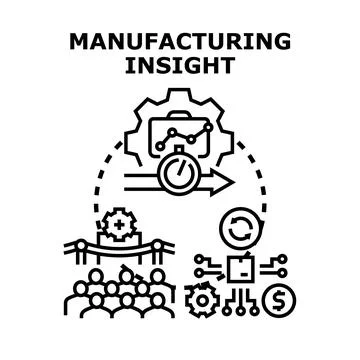 Manufacturing insight process using digital technology solutions Stock Illustration