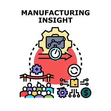 Manufacturing insight process using digital technology solutions Stock Illustration