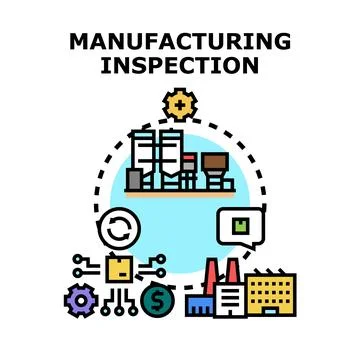 Manufacturing inspection process controlling product quality and cost Illustrazione stock