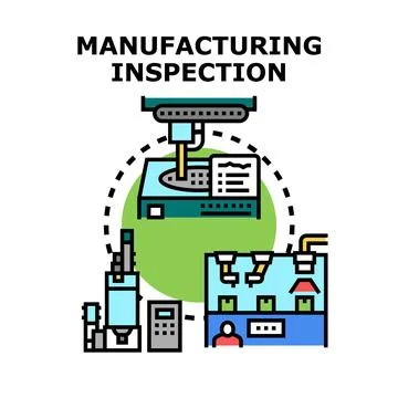 Manufacturing inspection process vector color concept イラスト素材