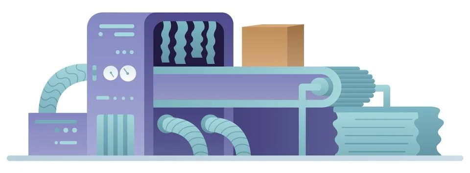 Manufacturing Machine Flat Design Stock Illustration