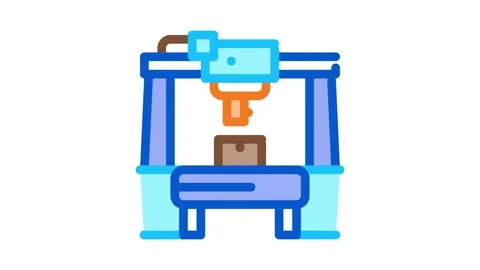 Manufacturing machine Icon Animation Stock Footage 145269273