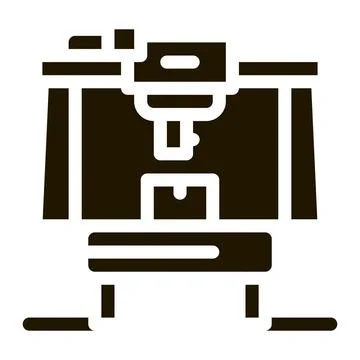Manufacturing machine icon Vector Glyph Illustration Stock Illustration