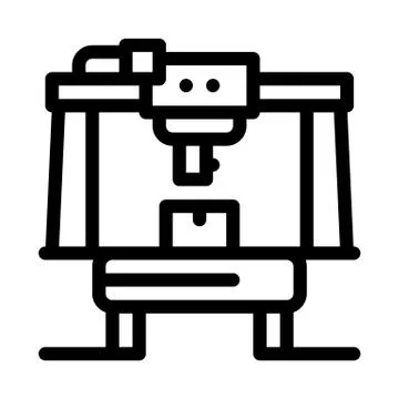 Manufacturing machine icon vector outline illustration Stock Illustration