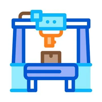 Manufacturing machine icon vector outline illustration Stock Illustration