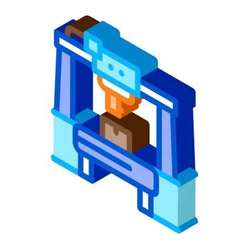 Manufacturing machine isometric icon vector illustration 库存插图
