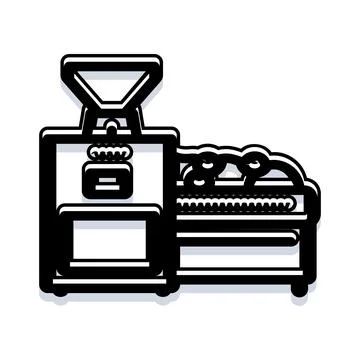Manufacturing machine operating on automated assembly line production Stock Illustration