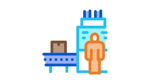Manufacturing machine operator Icon Animation Stock Footage 145269203