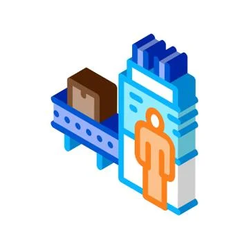 Manufacturing machine operator isometric icon vector illustration Stock Illustration