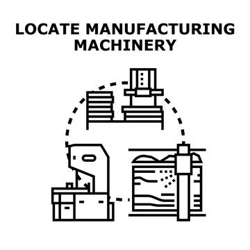 Manufacturing machinery process control system locating equipment 스톡 일러스트