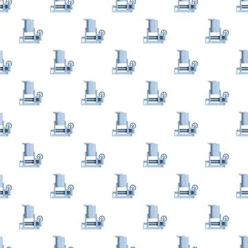 Manufacturing machines creating a continuous repeating background Stock Illustration