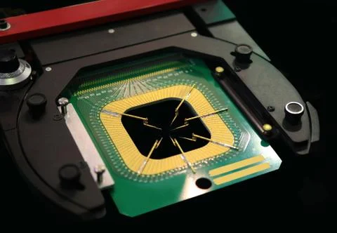 Manufacturing of microchips Stock Photos